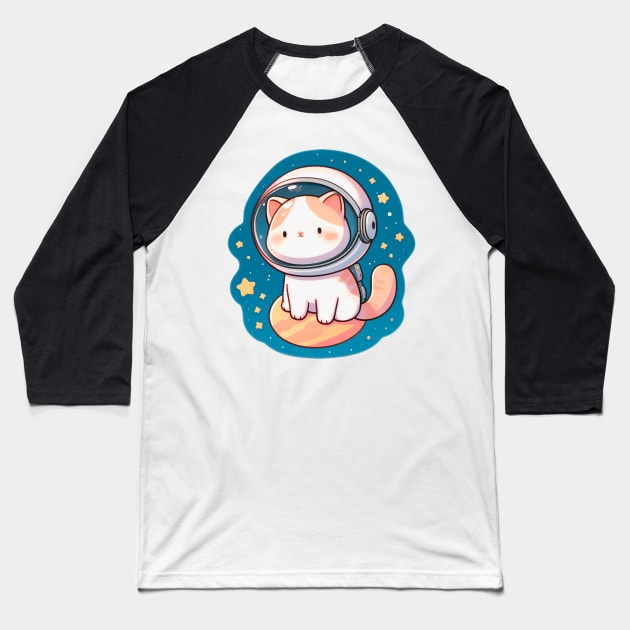 Little Star Explorer: Cosmic Adventures of an Adorable Astronaut Kitty Baseball T-Shirt by 3coo